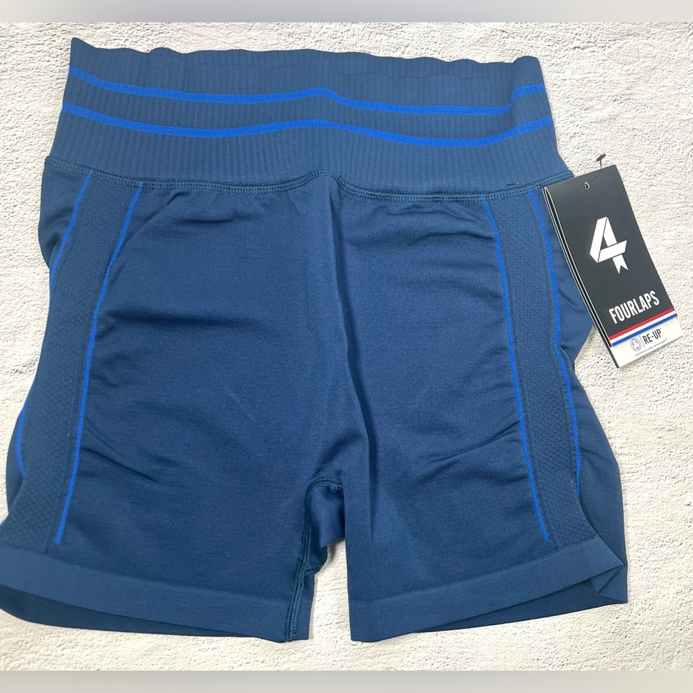 Fourlaps Navy Blue Athletic Shorts
